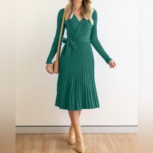 Pullover Sweater Dress with Belt